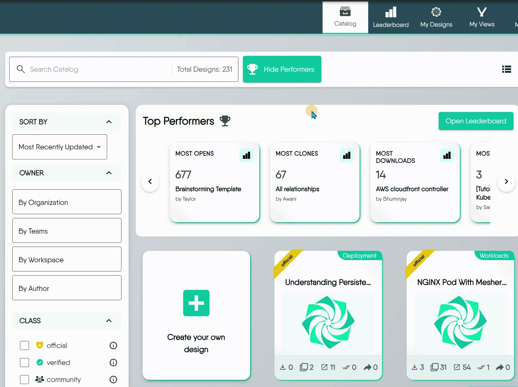 Leaderboard page overview